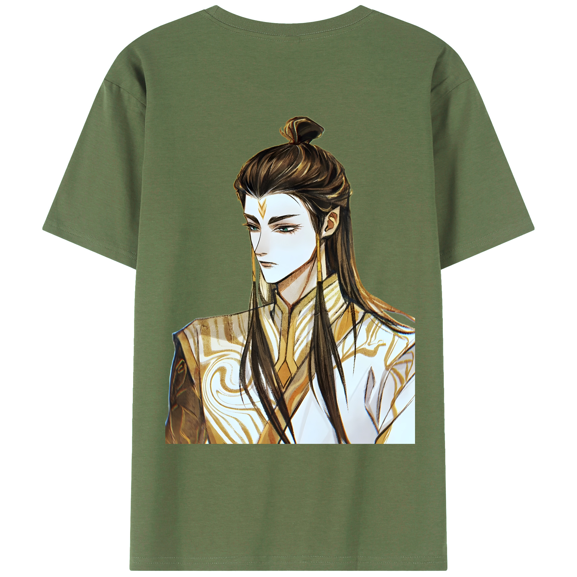（画像用） Ne Zha 2 ナタ 魔童の大暴れ 綿100％ メンズ半袖Tシャツ（バックプリント） 通気性